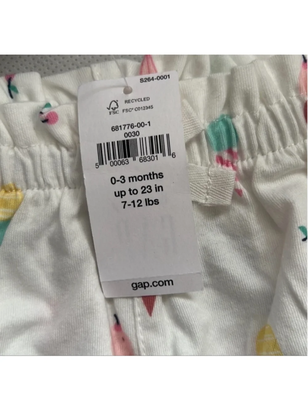 NWT Baby Gap Organic Cotton Pull-On Shorts Ice Cream Print size 0-3 months